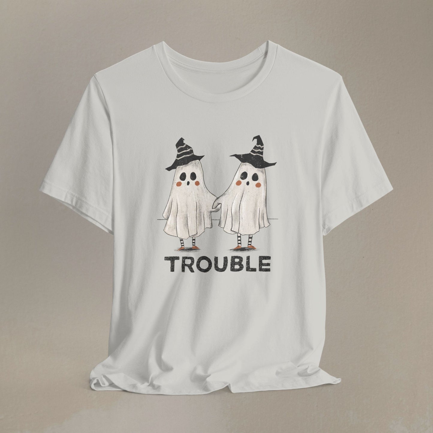 Copy of Halloween Trouble Ghost Tee — Cute Matching to Double Tee