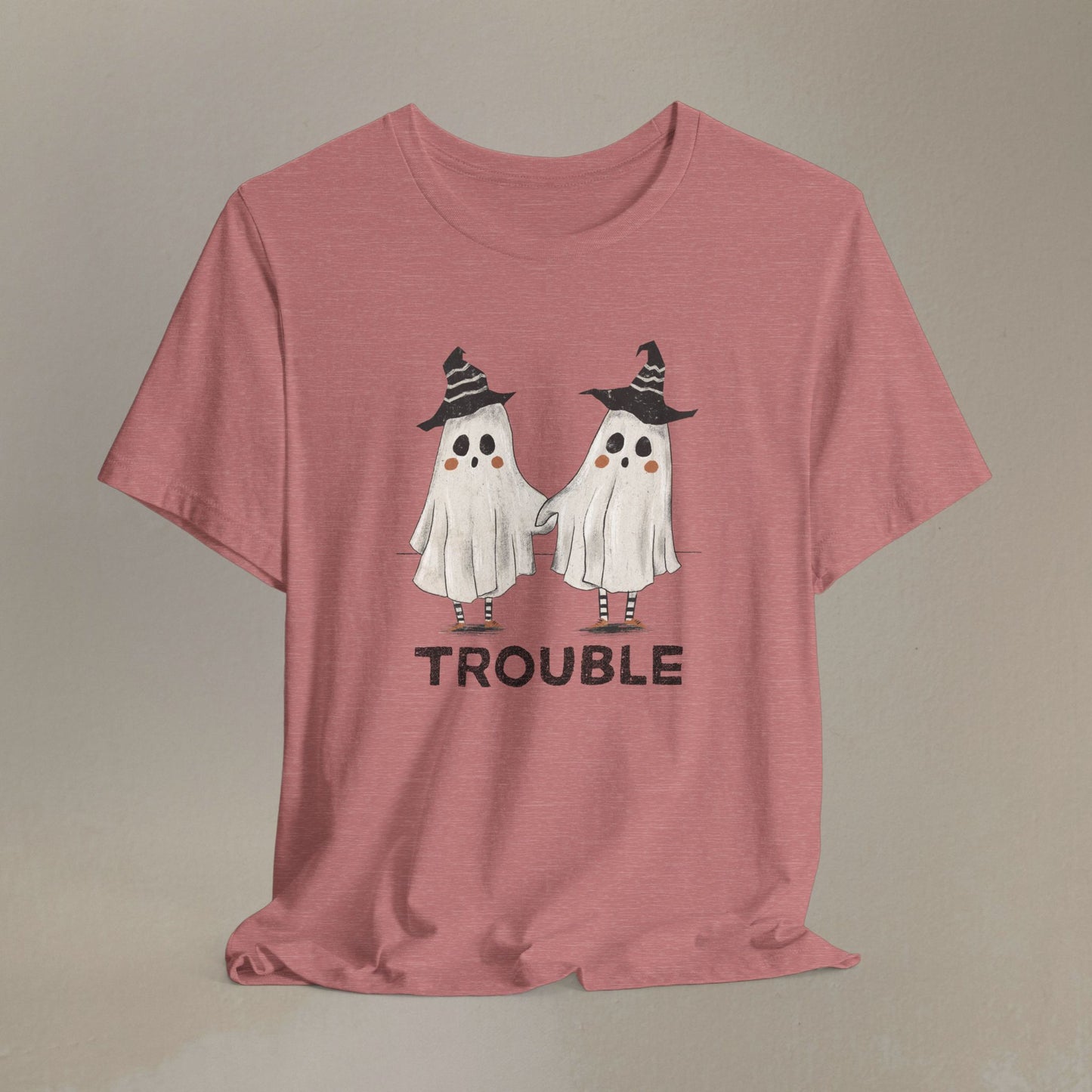 Copy of Halloween Trouble Ghost Tee — Cute Matching to Double Tee