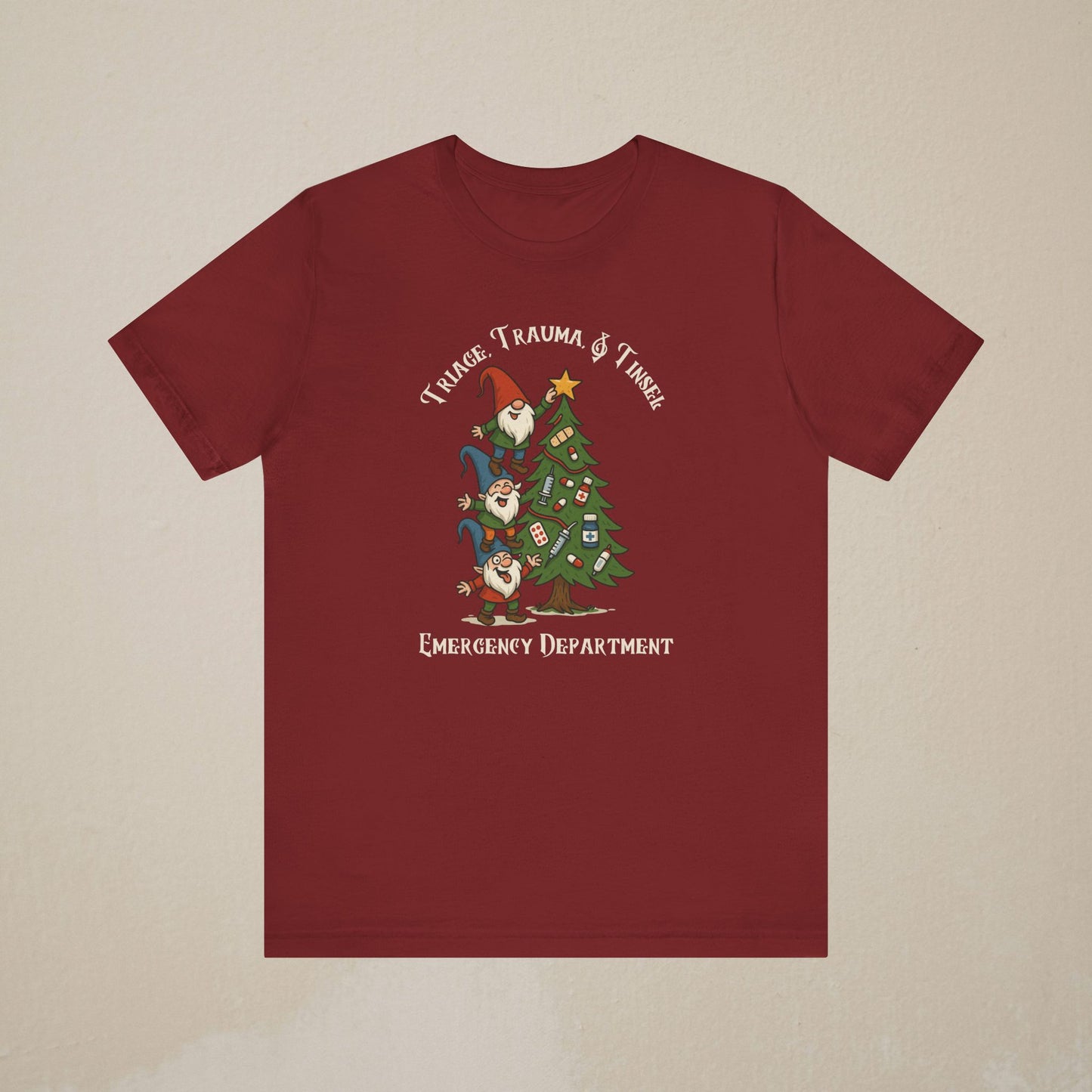 "Triage, Trauma & Tinsel" Gnome Holiday Shirt