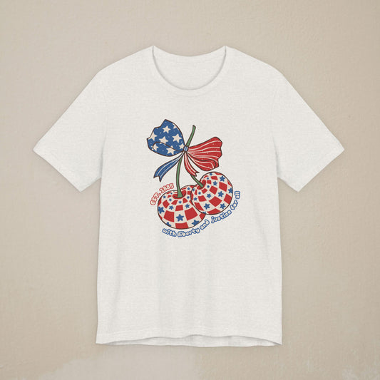 With Liberty and Justice For All T-Shirt — Retro Patriotic Tee