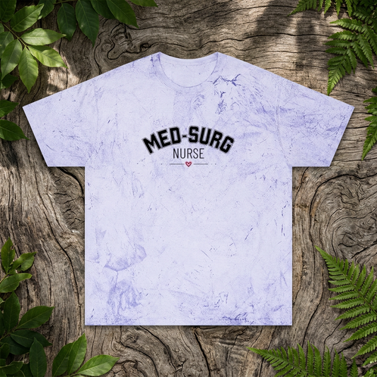 Med-Surg Nurse Tie-Dye T-Shirt — Marbled Comfort Tee for Nurses