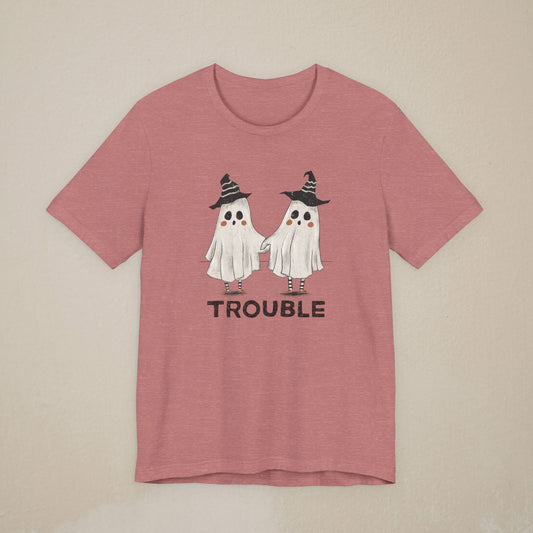 Copy of Halloween Trouble Ghost Tee — Cute Matching to Double Tee