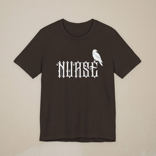 Nurse Gothic Tee — White Raven Nursing Shirt